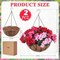 2 Pack Artificial Hanging Flowers in Basket Fake Porch Plants Artificial Hydrangea Arrangement in 12 Inch Coconut Lining Hanging Basket Flower for Outdoors Indoors(Mixed Colors)